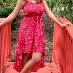 O’Neill High Low Dress  •Size Small • Color is Coral Floral •EUC